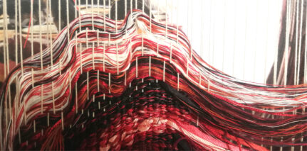 Detail of the woven “bloody” geology